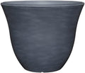 Classic Home and Garden Indoor/Outdoor Round Honeysuckle Resin Flower Pot Planter, Zinc Grey, 15" by Classic+Home+%26+Garden