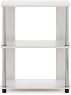 Furinno Jaya Simple Design 3-Tier Bookcase / Bookshelf / Display Rack with Stainless Steel Tubes, White Oak - Image 6