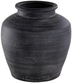 Signature Design by Ashley Meadie Large Distressed Black Terra Cotta Vase by Unknown