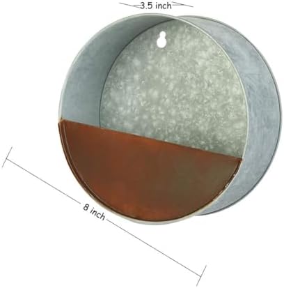 Topadorn 8" Metal Flower Pot, Round Hanging Planter Flower Pot - Image 5