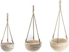 CYS EXCEL Large Wooden Hanging Planter Paulownia Wood Bowl Basket with Jute Rope for Indoor Plants Succulents - Image 5