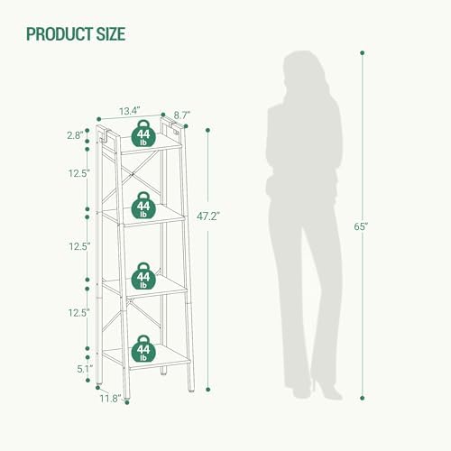 Hzuaneri Ladder Shelf, Bookshelf, Freestanding Corner Storage Shelf - Image 2