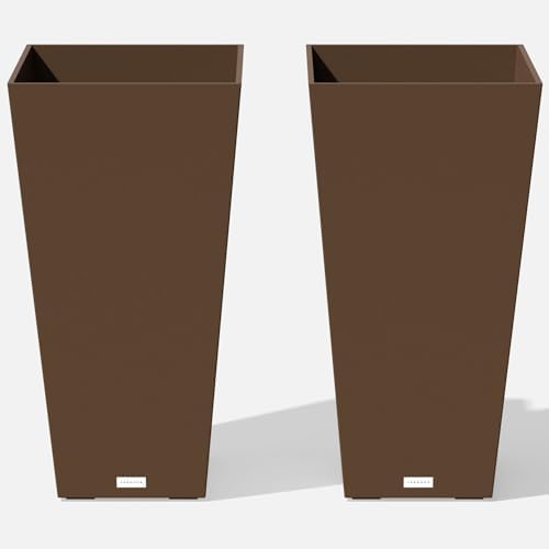 Veradek Pure Series Taper Planter - Tall Tapered Outdoor Planter with Shelf by VeradekOutdoor