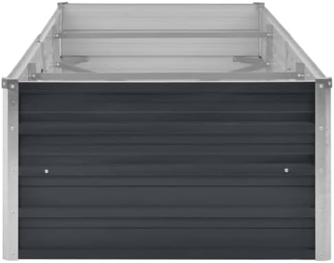 vidaXL Garden Raised Bed Anthracite 94.5"x31.5"x17.7" Galvanized Steel - Image 7