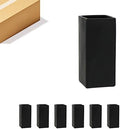 WGV Ceramic Block Vase Bulk, 5" W x 12" H, (Multiple Size/Color Choices) Matte Tall Square Flower Planter Pot, Accents Home Office Tabletop Decor, Ideal Gifts Black 6 Pieces (CSB0512BK) by WGVInternational-OpusGlassware