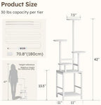Homsorout Plant Stand Indoor with Grow Light, 5-Tiered Tall Plant Stand Indoor, Metal Plant Shelf with Adjustable Light, Ideal for Living Room, Garden, Round Patio white - Image 6