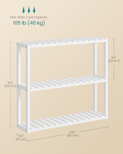 SONGMICS Bamboo Bathroom Shelf, 3-Tier Adjustable Plants Rack - Image 7