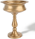 WORTH 15" H. Tall Gold Color Urn Vase for Centerpieces, 11.8" Dia. Classic Metal Trumpet Small Flower Pots for Table, Bowl Vase for Wedding Party Event Home Decor, Smooth, Non-Aged Finish by WORTH
