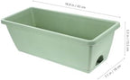 balacoo Large Rectangular Vegetable Planter with Drainage Saucer, Medium 43cm Window Herb Garden Pot Set of 4 in Gray, Sky, Terracotta, and Light Green for Indoor Balcony Gardening - Image 2