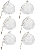 Glass Hanging Globe Tealight Holders with Rope Set 6pcs by Beavorty