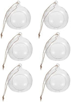 Glass Hanging Globe Tealight Holders with Rope Set 6pcs by Beavorty