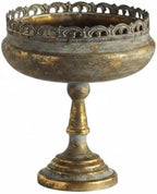 Pedestal Planter Iron Antique Pedestal Planter Distressed Finish Compote Vase for Decorative Display, Floral Arrangements, Tall by Unknown