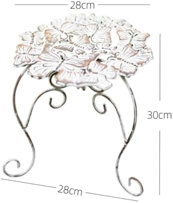 Outdoor Cast Iron Flower Stand, Heavy Duty Cast Iron Potted Plant Stand,Garden Potting Bench Table,Round Potted Plant Stand Rack,Decorative Flower Pot Holder,for Home Garden,Green,Small - Image 2