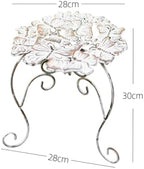 Outdoor Cast Iron Flower Stand, Heavy Duty Cast Iron Potted Plant Stand,Garden Potting Bench Table,Round Potted Plant Stand Rack,Decorative Flower Pot Holder,for Home Garden,Green,Small - Image 2