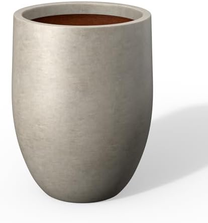 Kante 21.7" Tall Concrete Planter, Weathered Floor Pot, Indoor and Outdoor by Unknown