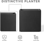 Kante Accent Square Black Concrete Planter 12" W, Outdoor - Image 7