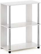 Furinno Jaya Simple Design 3-Tier Bookcase / Bookshelf / Display Rack with Stainless Steel Tubes, White Oak - Image 5