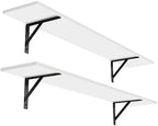 DINZI LVJ Long Wall Shelves, 47.3Inch Wooden Floating Shelves with Brackets by DINZILVJ