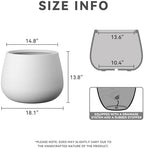 Kante Accent Round Curved White Concrete Planter 18.1" Dia, Outdoor - Image 2