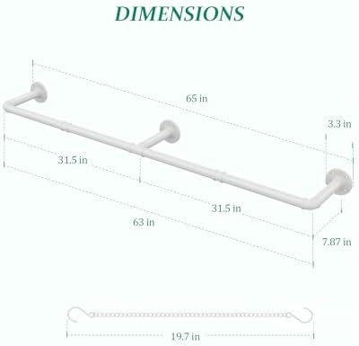 SOFITORG 65.7" Metal Plant Hanging Rod with 6 Chains, Pots Not Included - Image 6