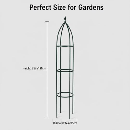 100% Metal Garden Obelisk Trellis Heavy Duty 6.3 ft for Climbing Vines - Image 5