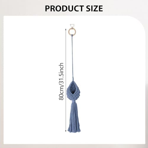 2xWall Hanging Flower Pot Holder Boho Macrame Hanging Planter for Indoor Outdoor Faux Plants Garden, 5 Pcs - Image 2