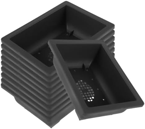 Deep Tray with Mesh Bottom and Preset Drainage Holes 15pcs Rectangular Plastic Bonsai Pot Easy to Clean, Prevents Root for Succulent and Bonsai Plants for Balcony and Apartment by NAMOARLY