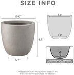 Kante Small Round Bowl Weathered Concrete Planter 10" Dia, Outdoor - Image 6