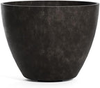 Lupo Tapered Indoor/Outdoor Planter, 24x18in Brown Stone by Cosapots
