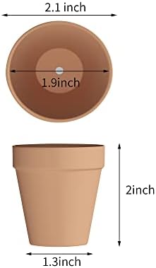 Fcacti 80 Pcs Small Mini Clay Pots 2.1'' Terracotta Pot Clay Ceramic Pottery Planter Cactus Flower Pots Succulent Nursery Pots- Great for Window Boxes, Cactus, Plants, Crafts, Wedding Favors - Image 2