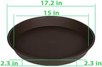 2 Pack of 16 17 inch Plant Saucer (15 inch Base), 2.3" Depth, Plant Trays for Pots, Plastic Plant Saucers for Indoors, Flower Pot Drip Trays for Planter (17", Dark Brown) - Image 2