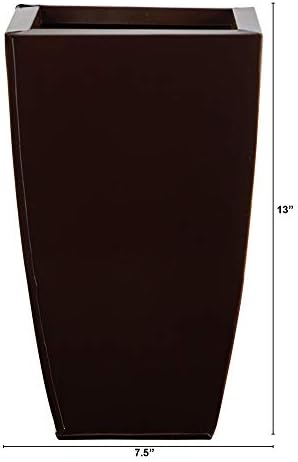 Nearly Natural 13in. Tapered Square Metal Planter - Image 2