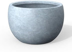 Kante 11.8-Inch Dia Round Concrete Planter, Bowl-Style Flower Pot with Drainage Hole for Patio, Garden and Home - Ideal for Flower and Trees (9.4" Opening), Slate Gray by Unknown