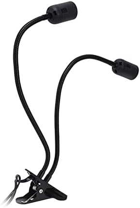 Clip Desk Lamp Socket, E26/E27 Reading Light Stand Clamp Lamp Fixture, 360 Degrees Two Clip on Light Bulb Holder with On/Off Switch and Clamp for Headboard Video Study Work, by Luqeeg-GiveLifetoEnjoy