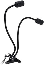 Clip Desk Lamp Socket, E26/E27 Reading Light Stand Clamp Lamp Fixture, 360 Degrees Two Clip on Light Bulb Holder with On/Off Switch and Clamp for Headboard Video Study Work, by Luqeeg-GiveLifetoEnjoy