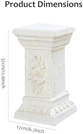 Vintage Roman Column Pedestal Stand Flower Plant Pillar Magnesium Oxide Large Sculpture Pedestal Stand Holder White Decorative Greek Pillar for Indoor Outdoor Garden Events,D - Image 6