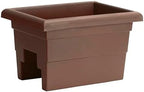 Root & Vessel Countryside Railing Planter Box, 16 Inch, Brown by Novelty
