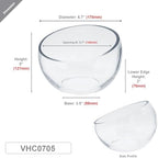 WGVI Slant Cut Bowl Glass Vase, Width 6.7", Height 5", Clear Terrarium, Candy Dish, Fruit Jar, Floral Container for Wedding Party Event, Home Office Decor, 12 Pieces - Image 3