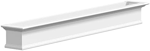 Mayne Yorkshire 8ft Window Box - White - 96in L x 12in W x 10in H - Polyethylene Planter - Built-In Water Reservoir (8828-W) - Image 2