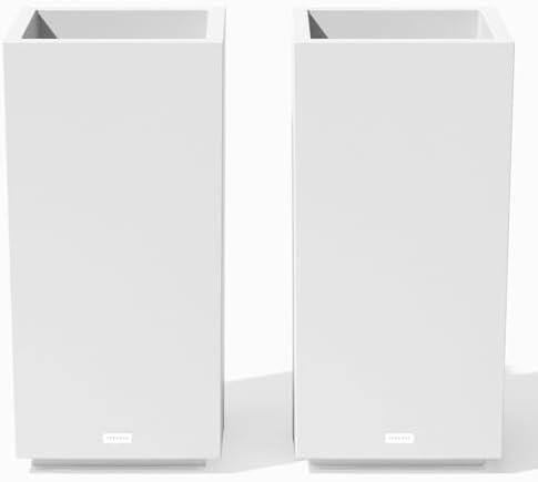 Veradek Block Series Pedestal Planter - Tall Rectangular Outdoor Planter by VeradekOutdoor
