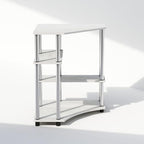 Furinno Turn-N-Tube Storage Shelves, 4-Tier Corner Shelf, Toolless Assembly Display Rack, Corner Bookshelf for Small Space, for Organization and Storage, Living Room, Home Office, White Oak - Image 4