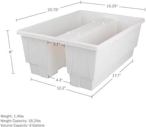 Pure Garden Railing Planter - 20.75-Inch Flower Box with Drainage Insert - 6-Gallon Outdoor Planter Box - Deck, Porch, or Balcony (White) - Image 3