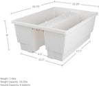 Pure Garden Railing Planter - 20.75-Inch Flower Box with Drainage Insert - 6-Gallon Outdoor Planter Box - Deck, Porch, or Balcony (White) - Image 3
