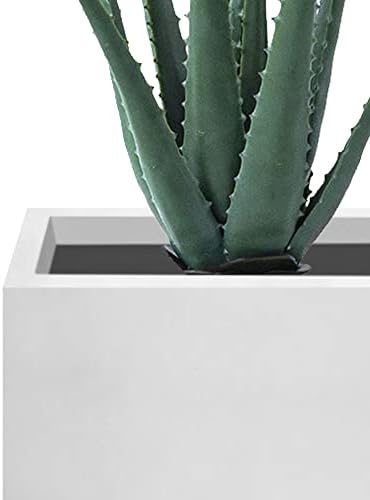 Kante 16",12",10" Square Concrete Planters Set of 3 for Outdoor Indoor Home Patio Garden, Large Plant Pot with Drainage Hole and Rubber Plug, Pure White - Image 7