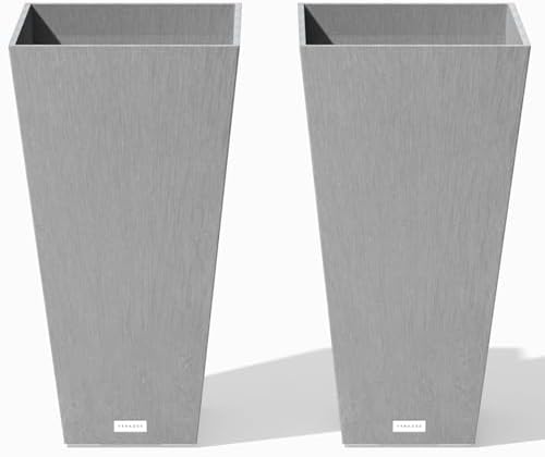 Veradek Pure Series Taper Planter - Tall Tapered Outdoor Planter with Shelf by VeradekOutdoor