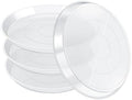 FUIJOL 4 Pack Clear Plant Saucer 16 Inch, Durable Plant Drip Trays Saucers for Pots, No Holes Water Catcher Trays for Indoor Outdoor Planter, Sturdy Base Plate(16", Clear) by FUIJOL