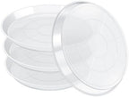 FUIJOL 4 Pack Clear Plant Saucer 16 Inch, Durable Plant Drip Trays Saucers for Pots, No Holes Water Catcher Trays for Indoor Outdoor Planter, Sturdy Base Plate(16", Clear) by FUIJOL