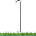 Ashman Black Shepherd Hook 92 Inch, 1/2-Inch Thick, Solid Metal Single Piece Hook, Super Strong, Rust Resistant, Hanging Plant Baskets, Wind Chimes, Lanterns, Heavy Bird Feeders & More (Pack of 1) by AshmanOnline