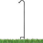 Ashman Black Shepherd Hook 92 Inch, 1/2-Inch Thick, Solid Metal Single Piece Hook, Super Strong, Rust Resistant, Hanging Plant Baskets, Wind Chimes, Lanterns, Heavy Bird Feeders & More (Pack of 1) by AshmanOnline