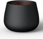 Kante Black Concrete Planter 18.1" Dia All-Weather Round Accent Pot by Unknown
